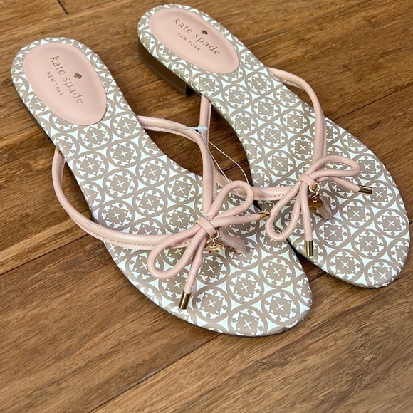 kate spade Shoes - KATE SPADE Leather Blush Pink Flip-Flops size 9 1/2